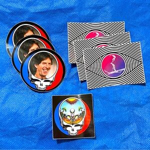 💀⚡️👁️ PHIL LESH of GRATEFUL DEAD Band vinyl Sticker Lot of 7 EYES w/Bonus SYF